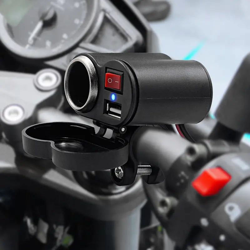 Multifunctional Motorcycle USB Charger and Lighter