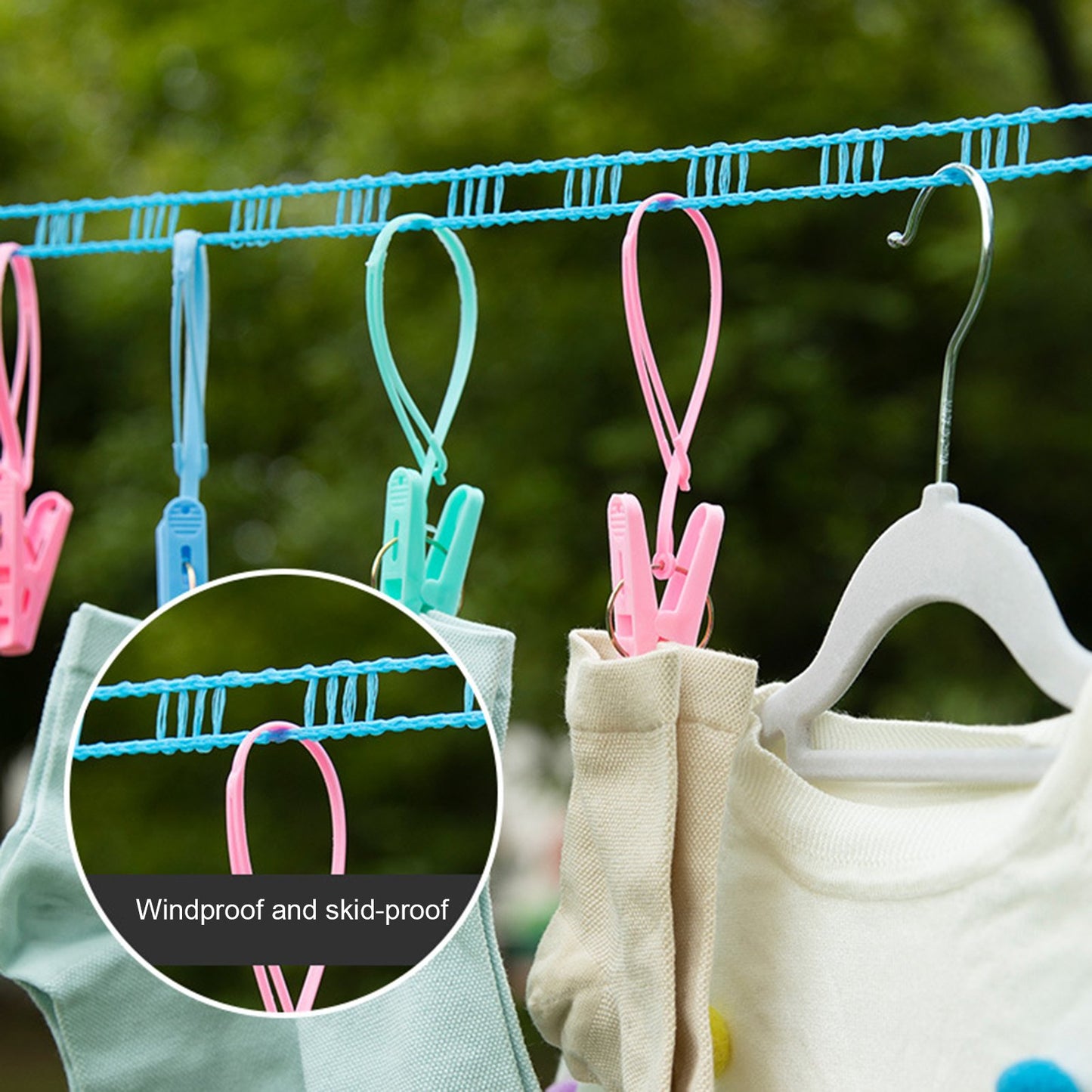 Windproof Non-Slip Clothesline -