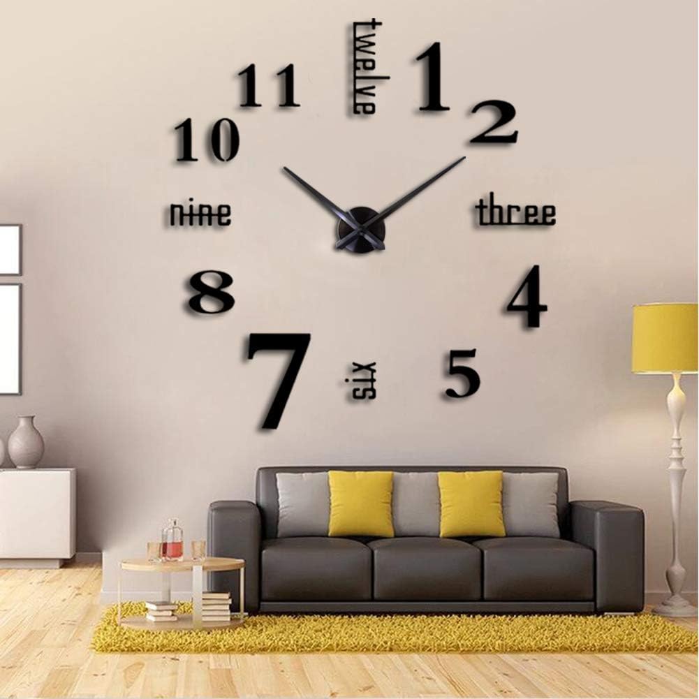 3D Wall Decal Decorative Clock -