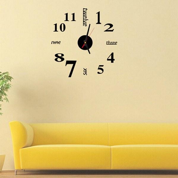 3D Wall Decal Decorative Clock -